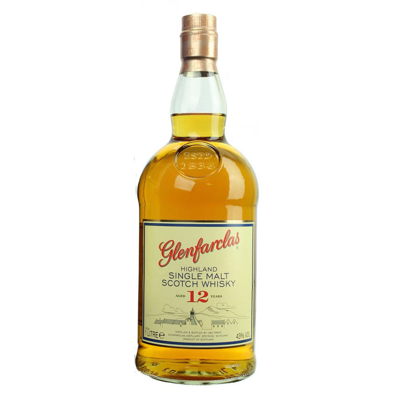 Glenfarclas 12 Year Old Highland Single Malt Scotch Whisky ABV 43% 100cl (No Box)