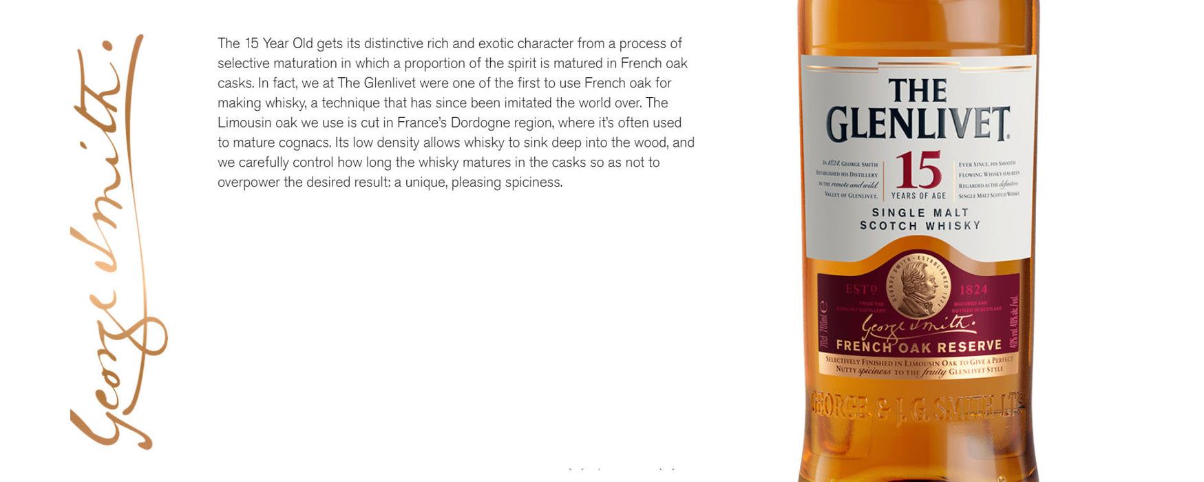 Glenlivet 15 Year Old Single Malt Scotch Whisky ABV 40% 70cl (No Box)