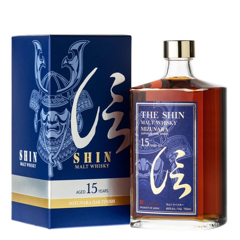 Shin 15 Year Old Pure Malt Whisky Mizunara Japanese Oak Finish ABV 48% 75cl with Gift Box