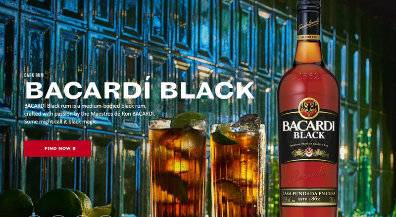 Bacardi Black Rum ABV 40% 1000ml (1L)