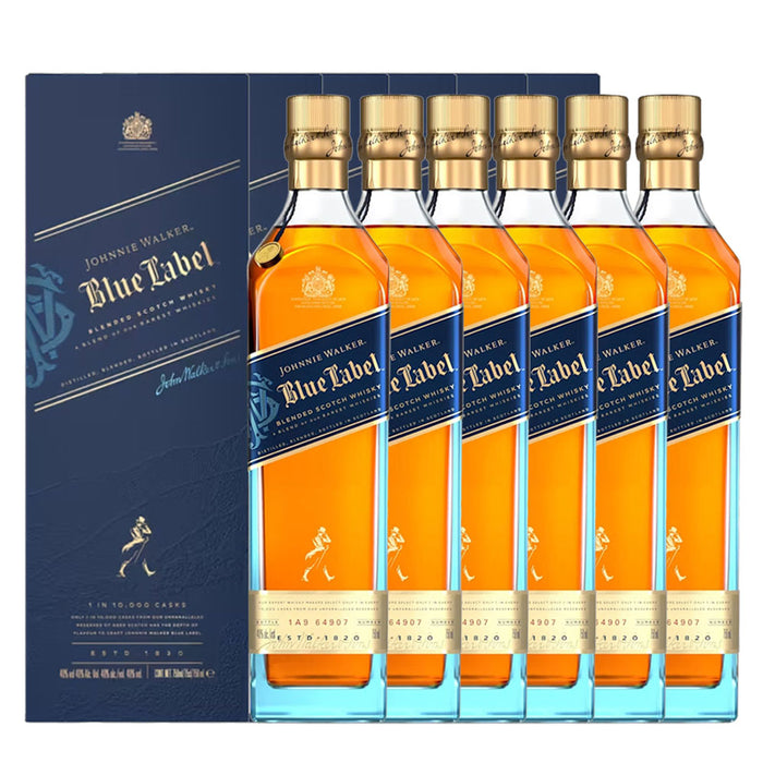 Bundle of 6 Johnnie Walker Blue Label Blended Scotch Whisky ABV 40% 750ml with Gift Box