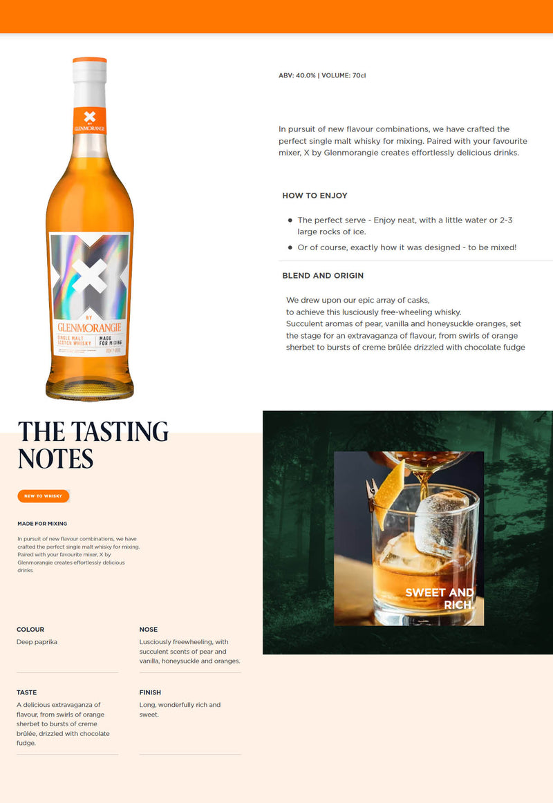 X by Glenmorangie Single Malt ABV 40% 700ml