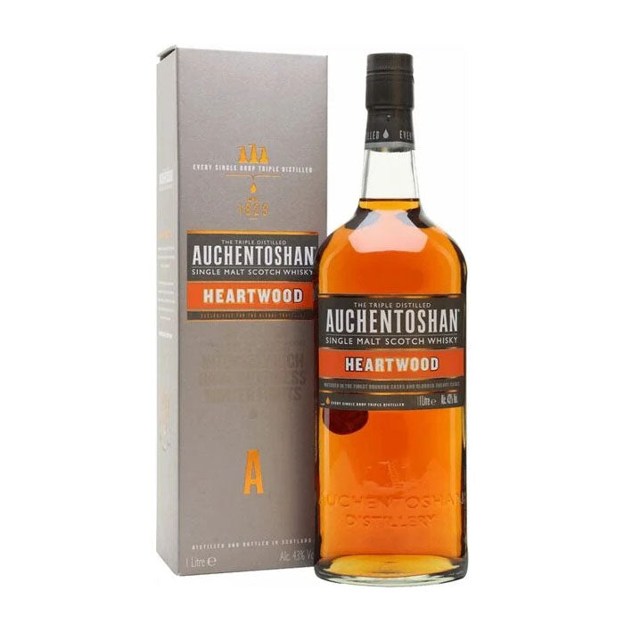 Auchentoshan Heartwood Lowland Single Malt Scotch Whisky ABV 40% 100cl (1L) With Gift Box