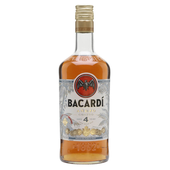 Bacardi Anejo Cuatro 4 Year Rum ABV 40% 100cl (1L)