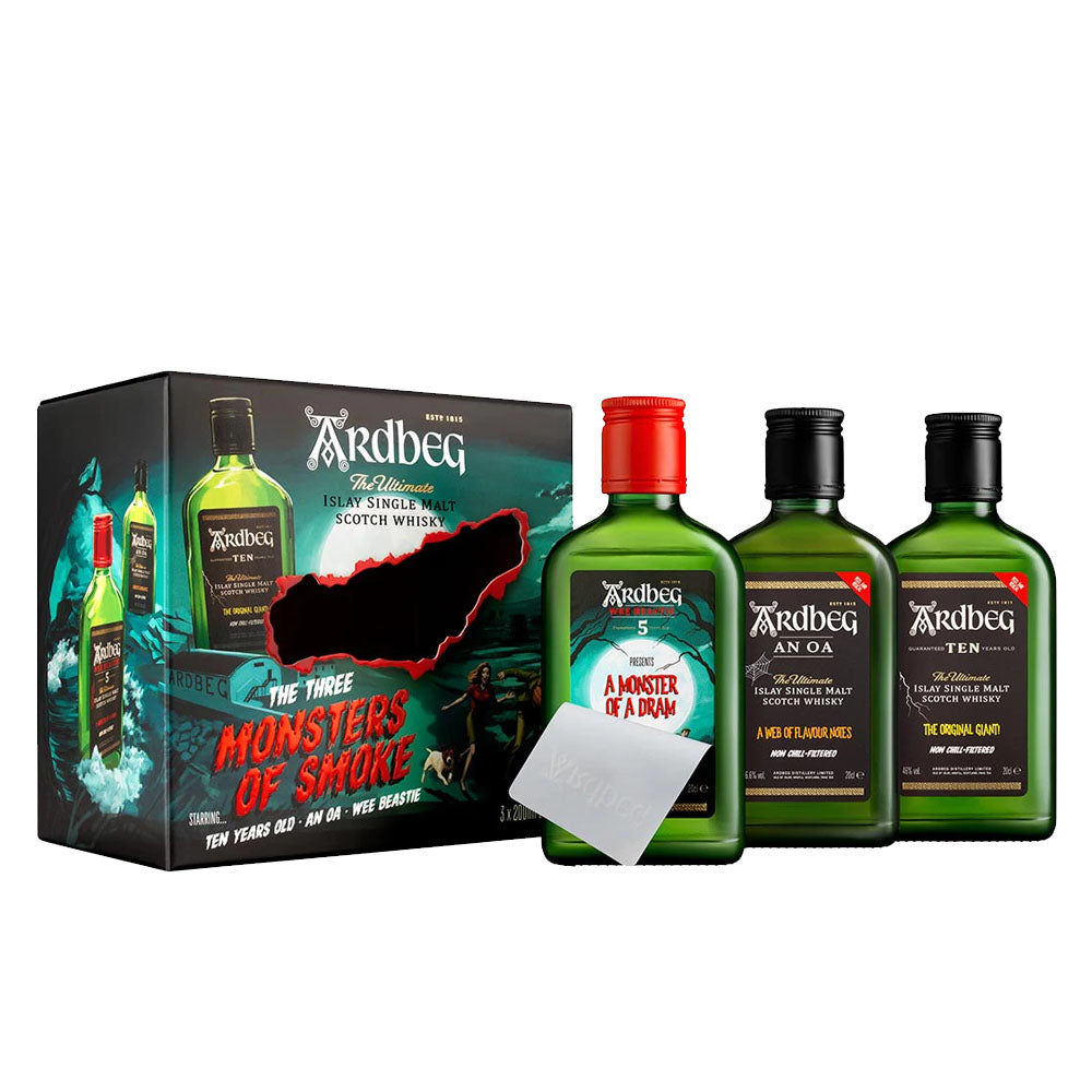 ardbeg three monsters of smoke Ardbeg Monster Of Smoke 3x 200ml (Gift Pack) (Ardbeg 5 ABV 47.4% & Ard —  The Liquor Shop Singapore