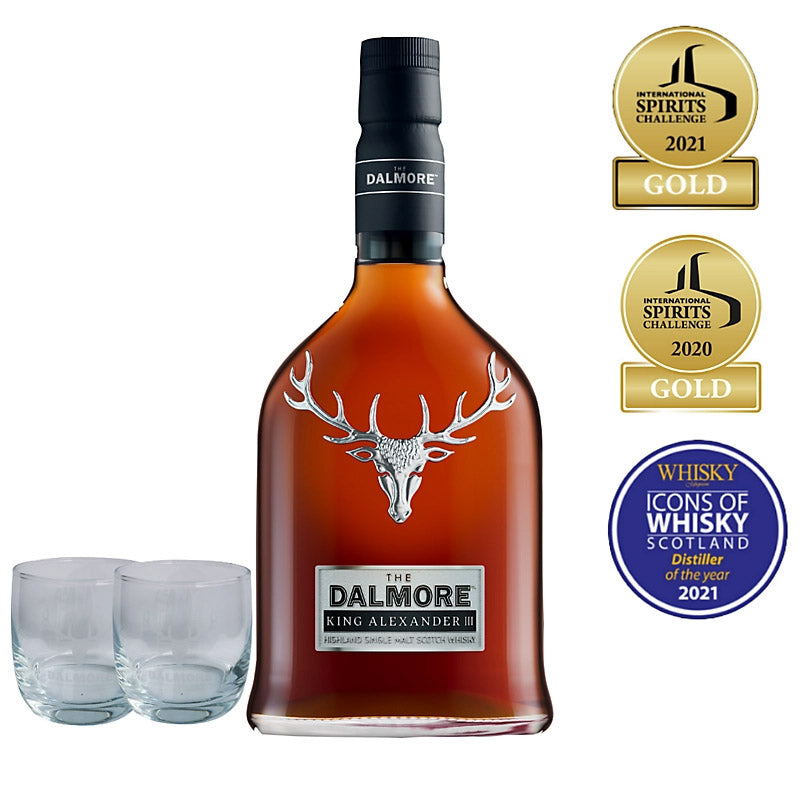 The Dalmore King Alexander III Highland Single Malt Scotch Whisky ABV 40% 70clWith 2 Rock Glasses ABV 40% 700ml