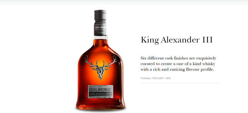 The Dalmore King Alexander III Highland Single Malt Scotch Whisky ABV 40% 70clWith 2 Rock Glasses ABV 40% 700ml