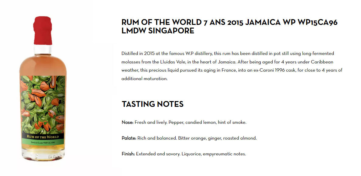 Rum of the World 7th Anniversary 2015 Jamaica Ex Caroni Cask LMDW Singapore ABV 55% 700ml