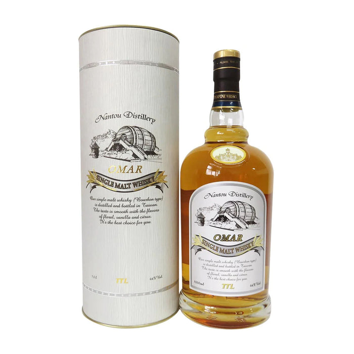 Omar Bourbon Single Malt Whisky ABV 46% 100cl (1L) + Omar Bourbon Single Malt Whisky ABV 46% 200ml