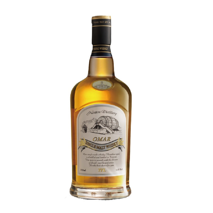 Omar Bourbon Single Malt Whisky ABV 46% 100cl (1L) + Omar Bourbon Single Malt Whisky ABV 46% 200ml