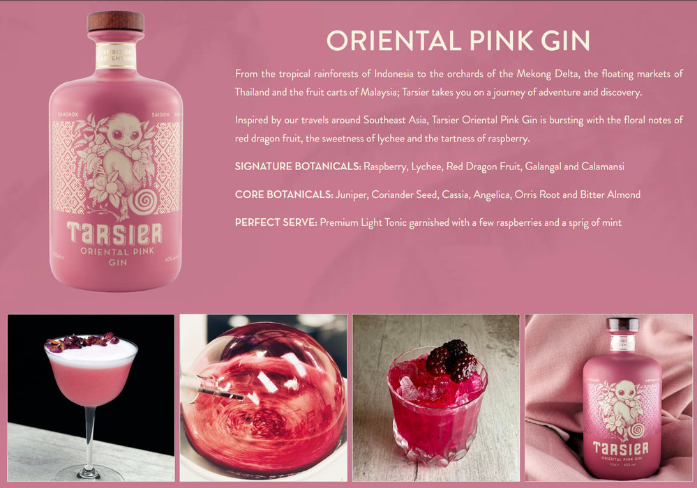 Tarsier Southeast Oriental Pink Gin ABV 40% 700ml