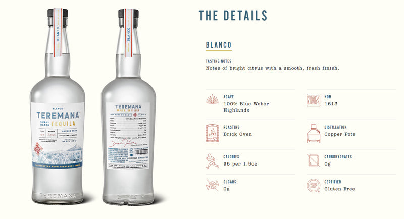 Teremana Tequilla Blanco ABV 40% 750ml by The Rock