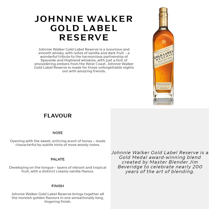 Johnnie Walker Gold Label Reserve ABV 40% 1000ml (1L)