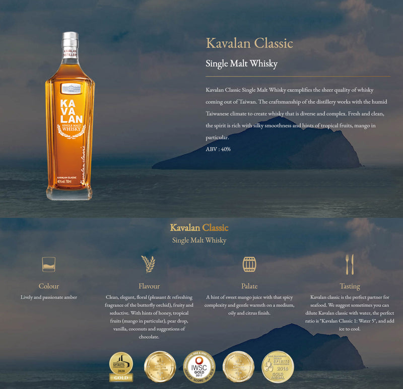 Kavalan Classic Single Malt Whisky 200ml x 5 Bottles