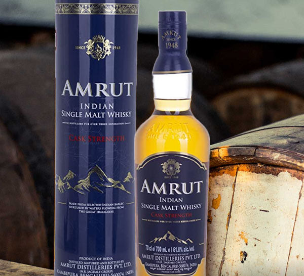 (EOY Sale - 10% off at Check Out) Amrut Cask Strength Indian Single Malt Whisky ABV 61.8% 70cl With Gift Box