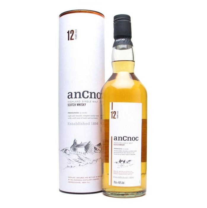AnCnoc 12 Year Old Highland Single Malt Scotch Whisky 70cl With Gift Box