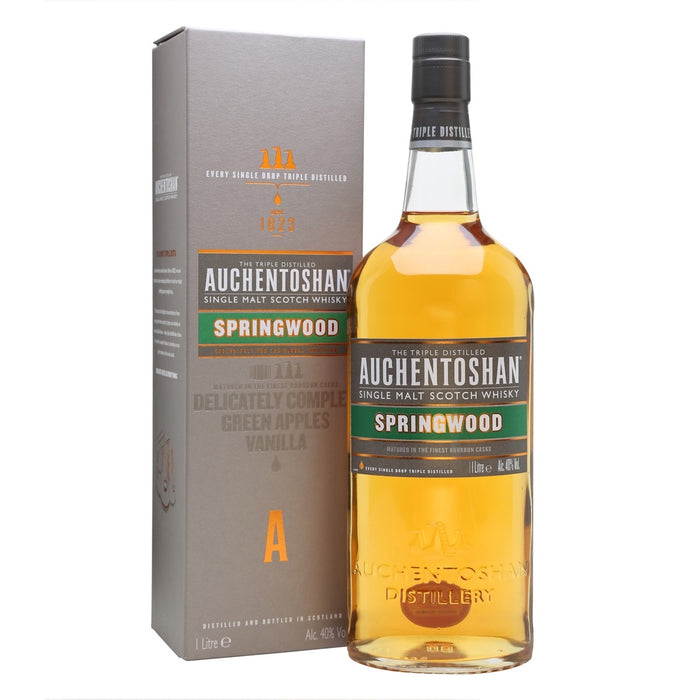 Auchentoshan Springwood Lowland Single Malt Scotch Whisky ABV 40% 100cl With Gift Box