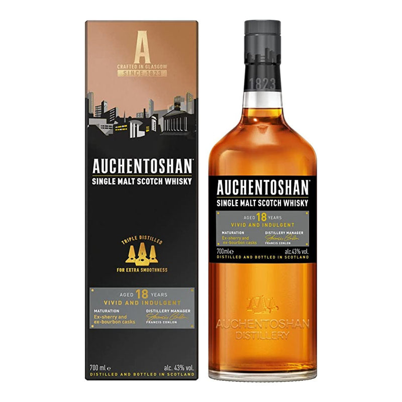 Auchentoshan 18 Year Old Lowland Single Malt Scotch Whisky ABV 40% 70cl With Gift Box