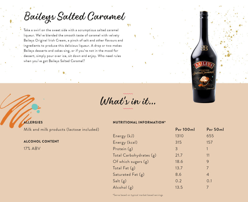 Bailey's Salted Caramel Irish Cream ABV 17% 700ml