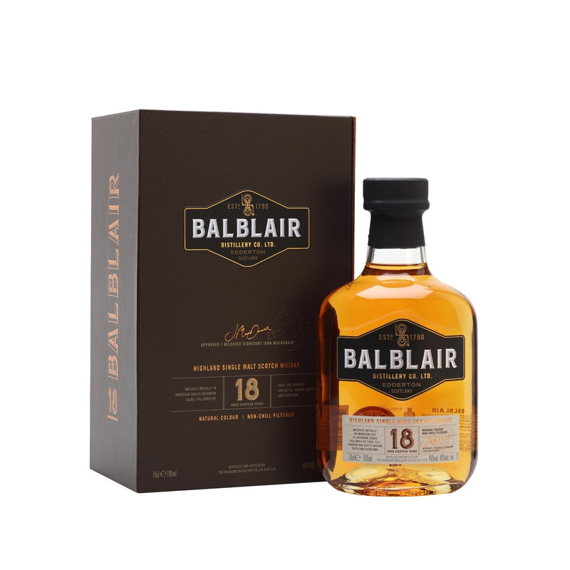 Balblair 18 Year Old Highland Single Malt Scotch Whisky ABV 46% 70cl With Gift Box
