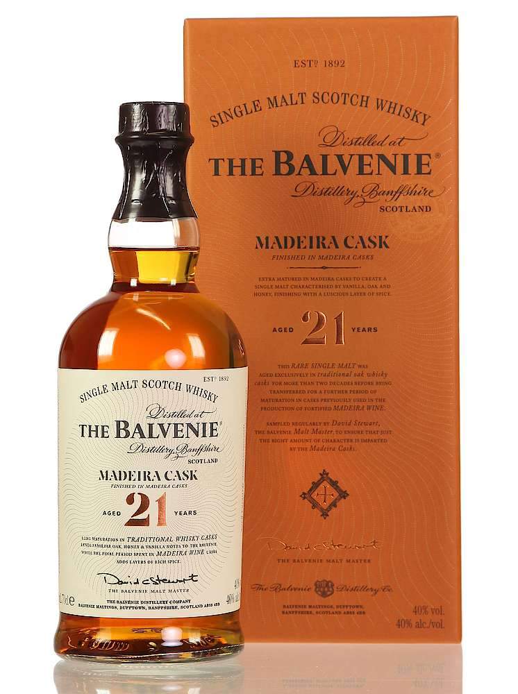 (Clearance) The Balvenie 21 Year Old Madeira Cask Speyside Single Malt Scotch Whisky 40% 70cl With Gift Box  (Please take note Gift Box and Label not in perfect condition)