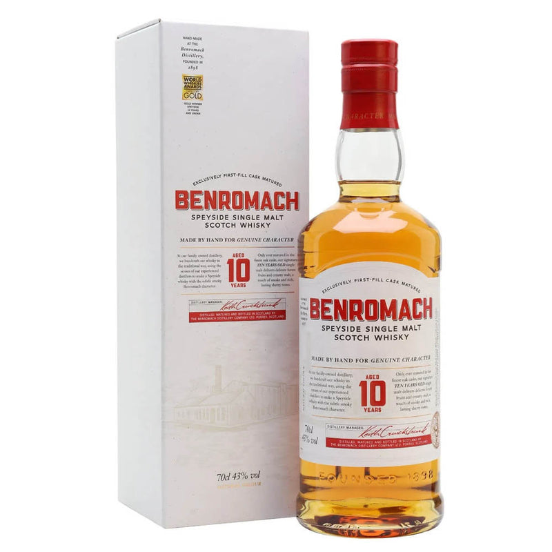 Benromach 10 Year Old Scotch Whisky ABV 43% 70cl With Gift Box