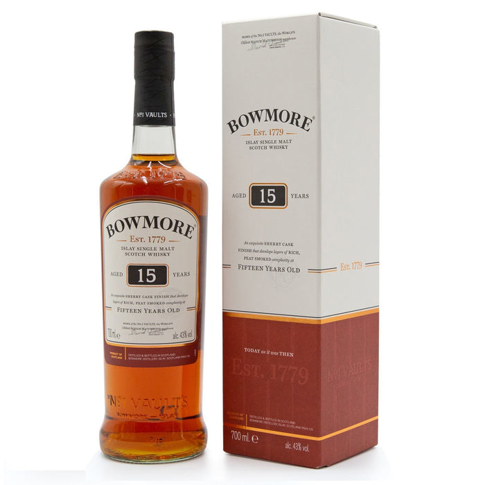 Bowmore 15 Year Old Scotch Whisky ABV 43% 70cl With Gift Box