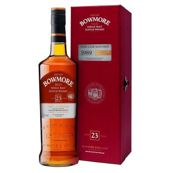 Bowmore 1989 23 Years Port Cask Matured Scotch Whisky ABV 50.8% 70cl With Gift Box