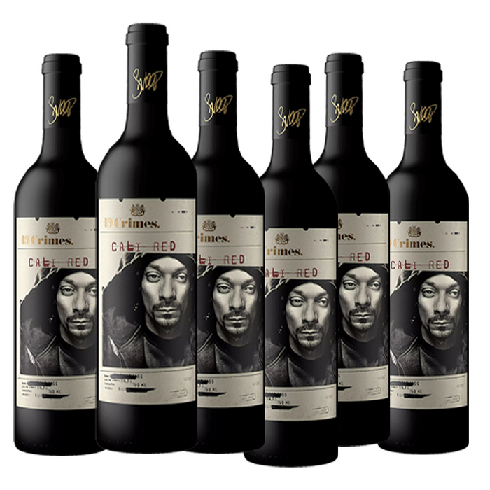 Bundle of 6 Bottles 19 Crimes Cali Red Snoop Dogg  75cl