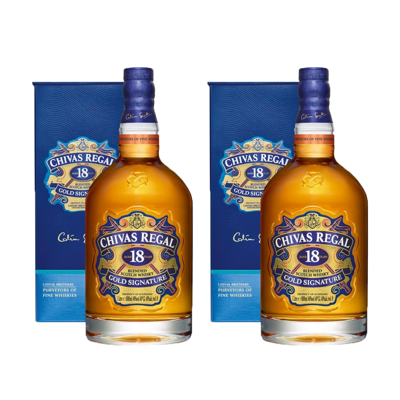 Chivas Regal 18 Year Old Blended Scotch Whisky ABV 40% 1L x 2 Bottles