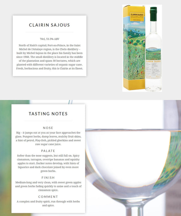 Clairin Sajous Rum 700ml ABV 56.5%