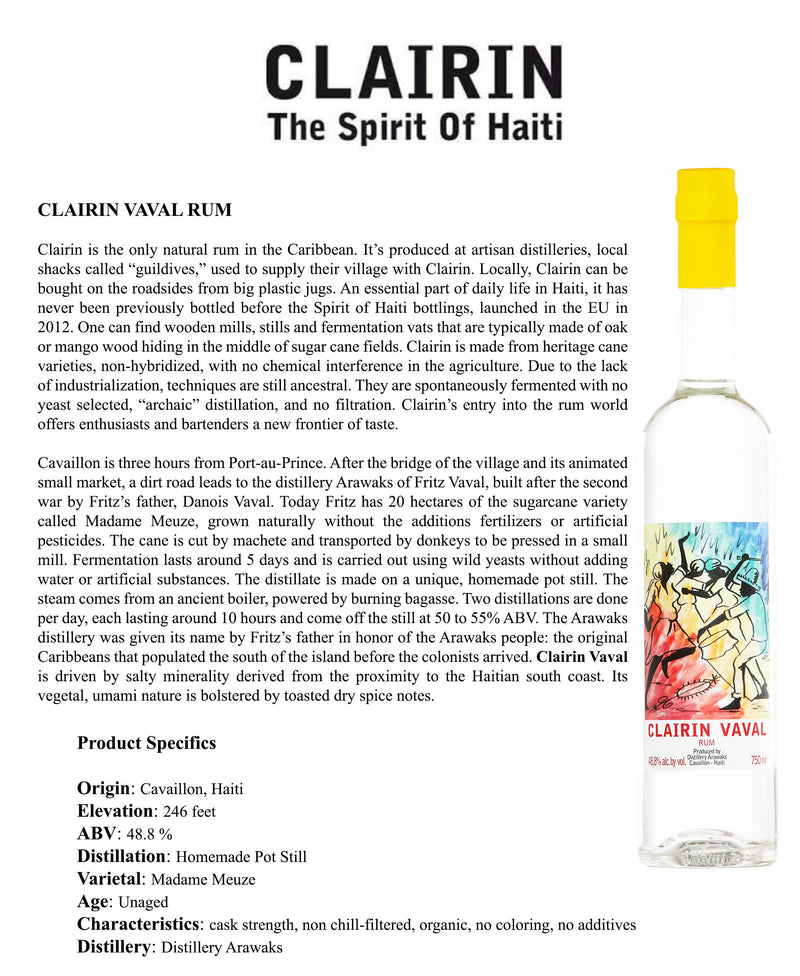 Clairin Vaval Rum 700ml ABV 50.6%