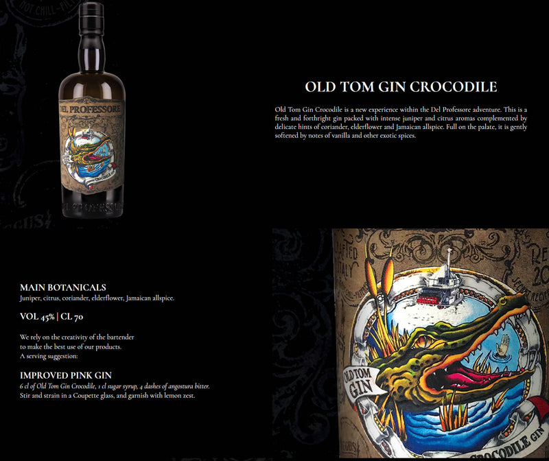 Del Professore Crocodile Old Tom Gin 700ml ABV 45%