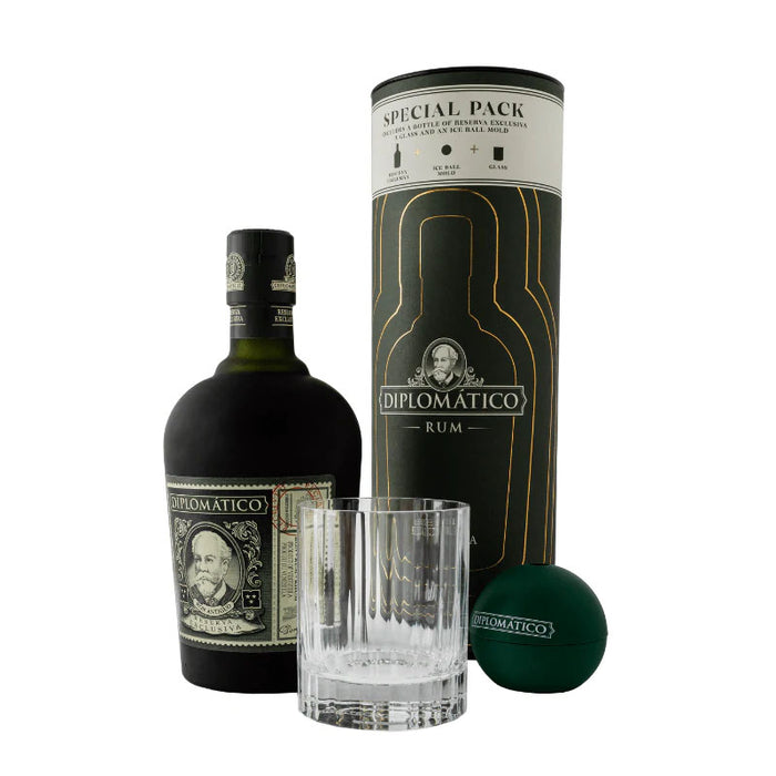 Diplomatico Reserva Exclusiva Old Canister Gift Set with Glass and Ice Mould