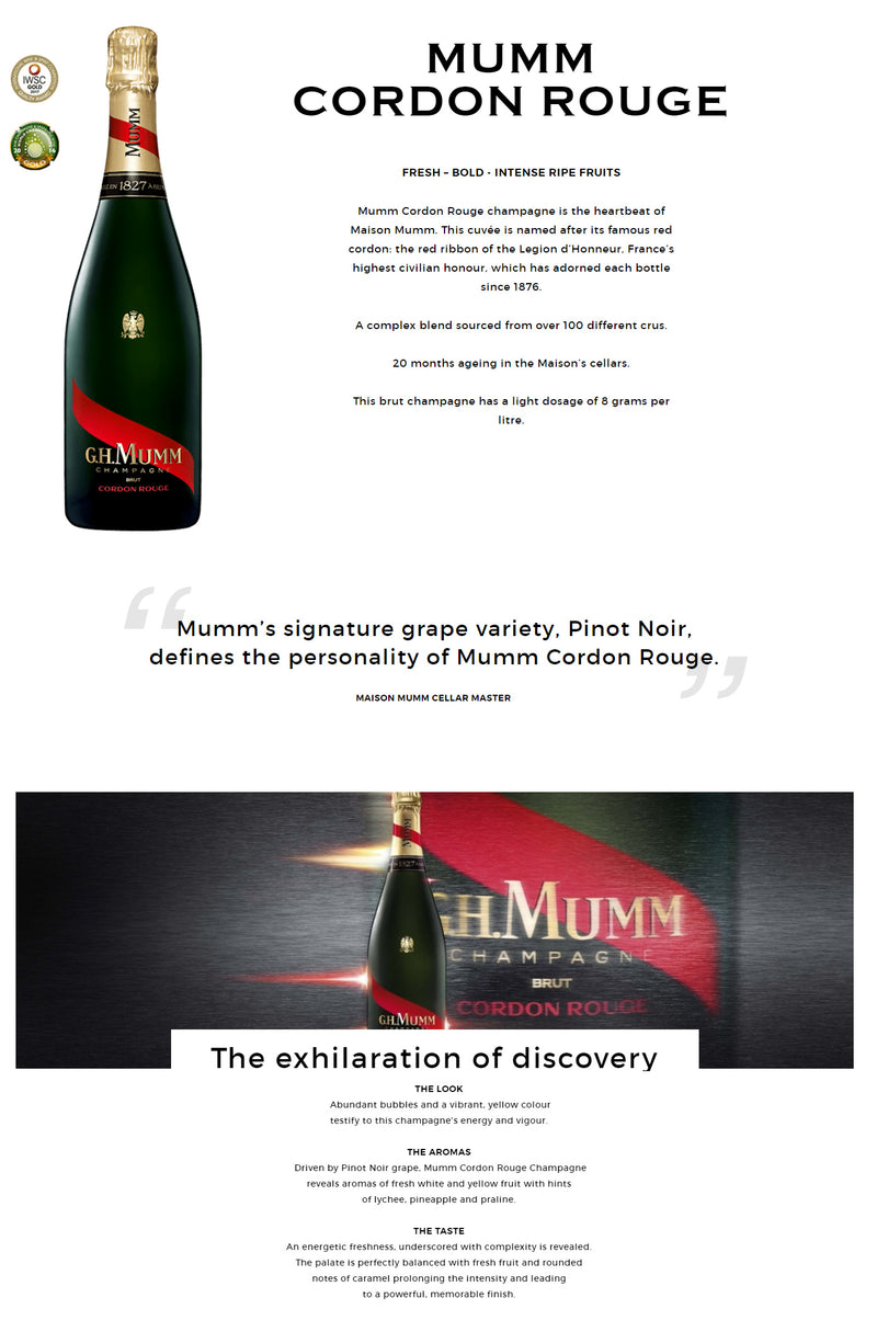 G.H.Mumm Cordon Rouge ABV 12% 75cl