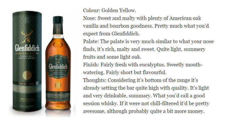 Glenfiddich Select Cask Year Old Speyside Single Malt Scotch Whisky ABV 40% 100cl (1L)