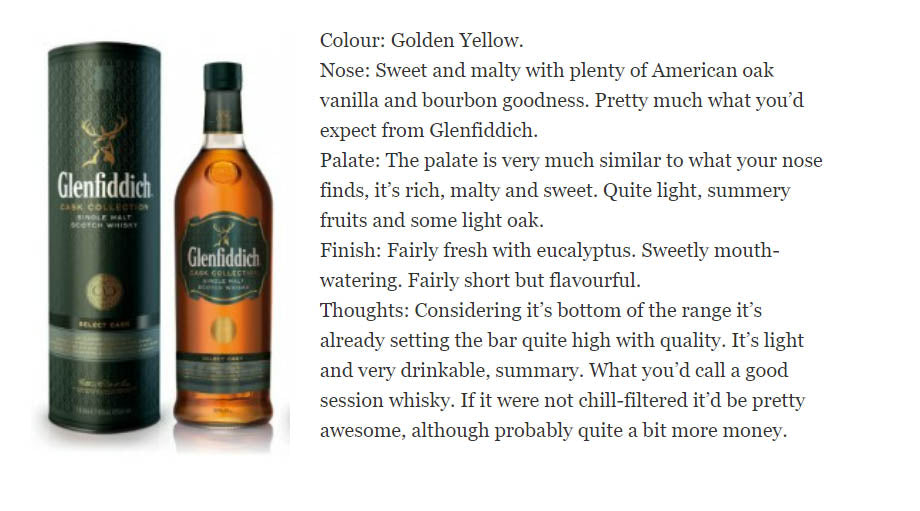 Glenfiddich Cask Collection Select Cask Single Malt Scotch Whisky 1lt