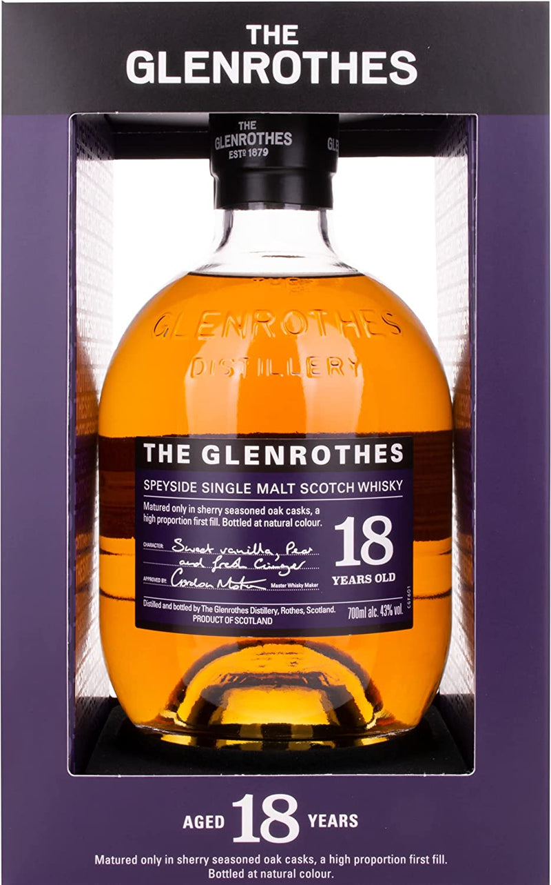 The Glenrothes 18 Year Old Speyside Single Malt Scotch Whisky ABV 43% 70cl