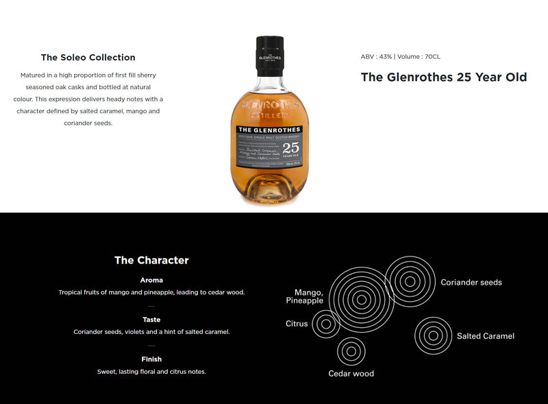 The Glenrothes 25 Year Old Speyside Single Malt Scotch Whisky ABV 43% 70cl
