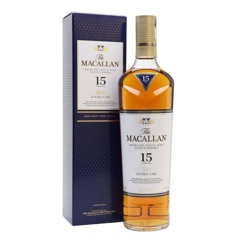 The Macallan 15 Year Old Double Cask Highland Single Malt Scotch Whisky ABV 43% 70cl with Gift Box