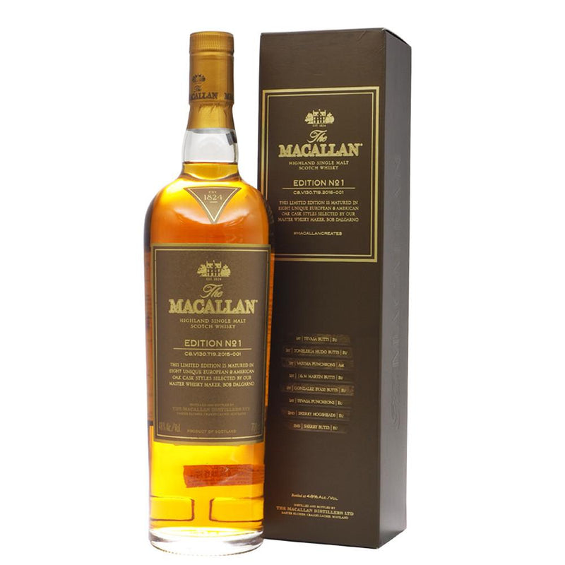 (Flash Sale - 60% off at check out) The Macallan Edition No. 1  Highland Single Malt Scotch Whisky ABV 48% 70cl with Gift Box