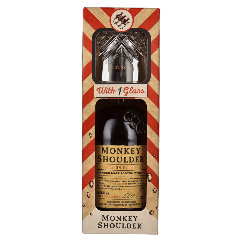 Monkey Shoulder With 1 Glass Blended Malt Scotch Whisky ABV 40% 700ml Gift Set
