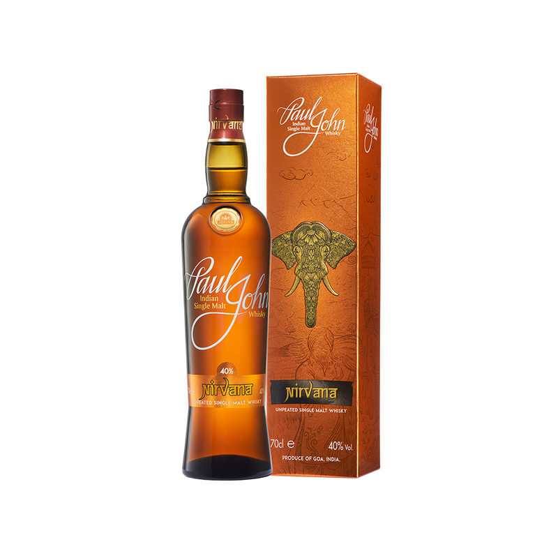 (EOY Sale- 10% off at Check Out) Paul John Nirvana Indian Single Malt Whisky ABV 40% 700ml with Gift Box