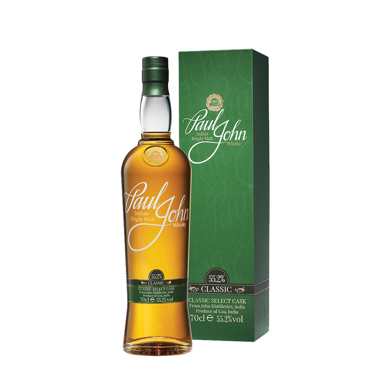 (EOY Sale- 10% off at Check Out) Paul John Classic Select Cask Indian Single Malt Whisky ABV 55.2% 700ml with Gift Box