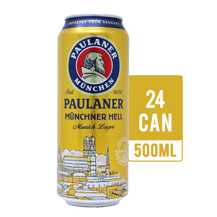 Paulaner Munchner Hell Lager Beer ABV 4.9% (Can) - 24 X 500ML