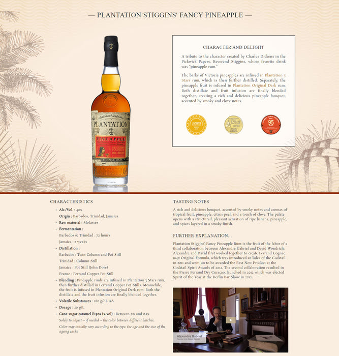 Plantation Pineapple Stiggin's Fancy Rum ABV 40% 700ml