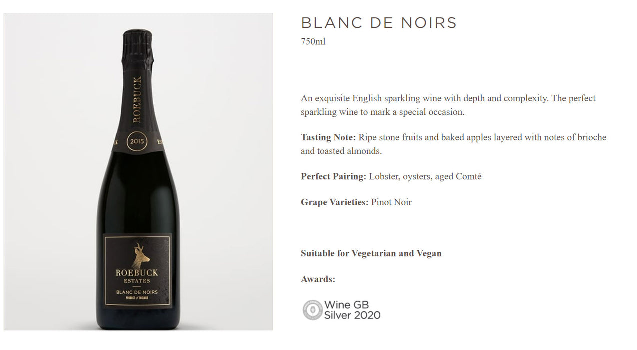 Roebuck Estates Blanc De Noirs Sparkling Wines Brut 750ml