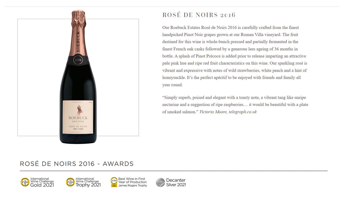 Roebuck Estates Rose De Noirs Sparkling Wines Brut 750ml