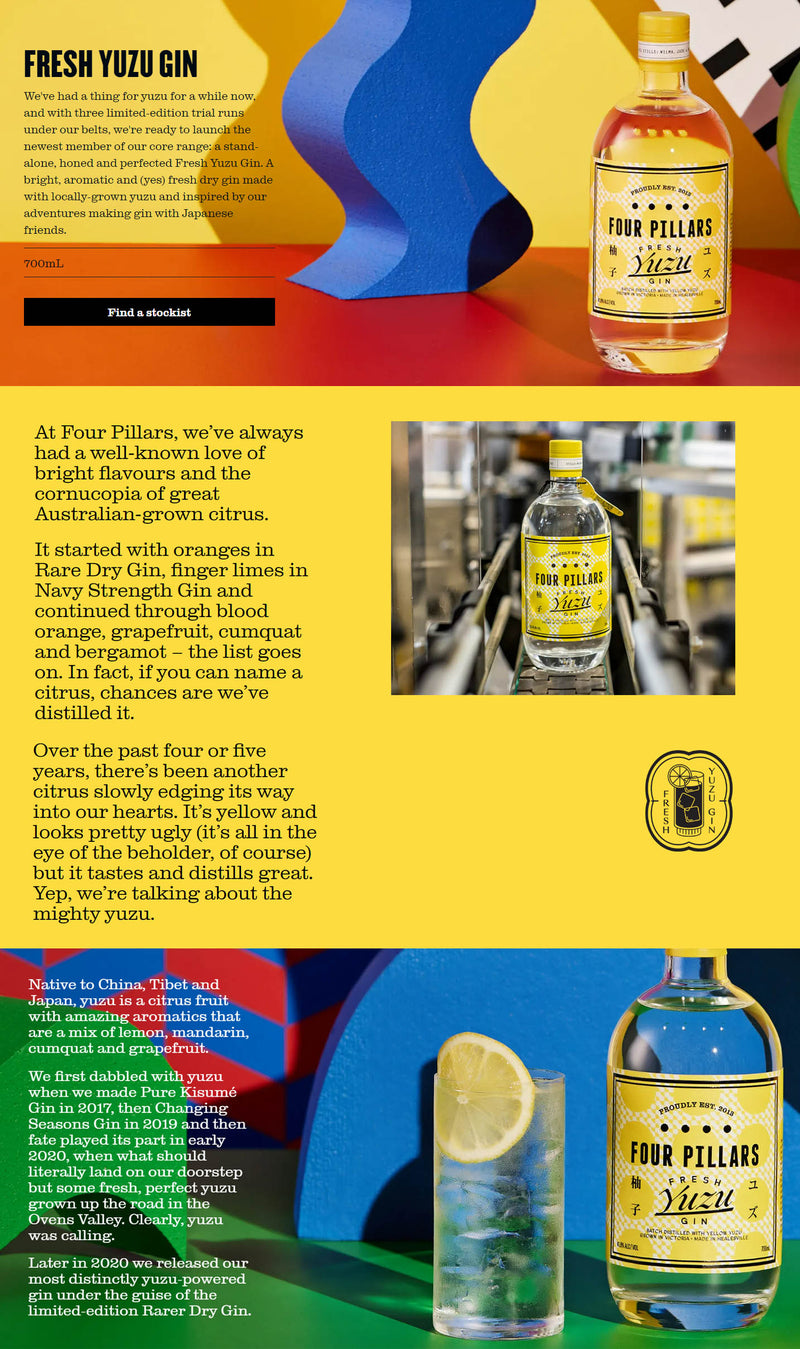 Four Pillars Yuzu Gin ABV 41.80% 700ml