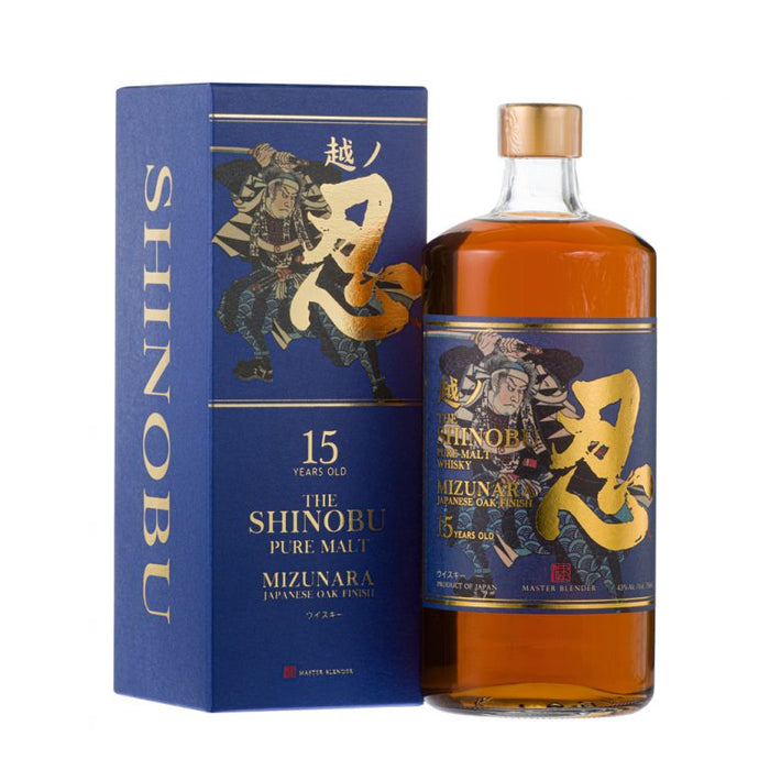 Shinobu 15 Years Old Pure Malt Whisky Mizunara Finish ABV 43% 70cl with Gift Box